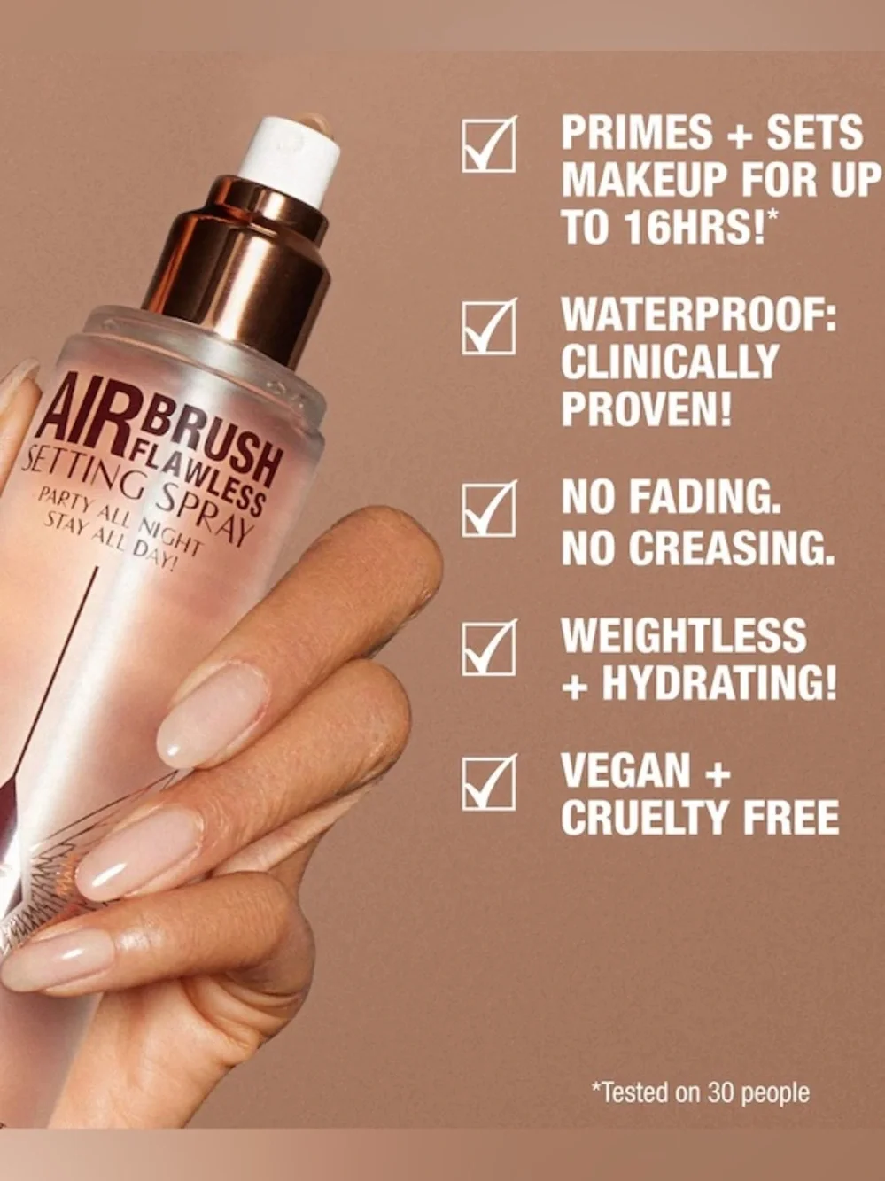 NEW Charlotte Tilbury Mini Airbrush Flawless Hydrating &Waterproof Setting Spray